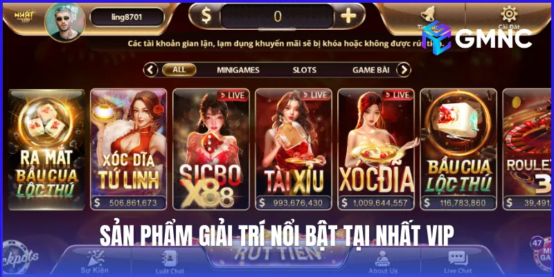 Kho game hấp dẫn và phong phú mà Nhất VIP cung cấp cho thành viên
